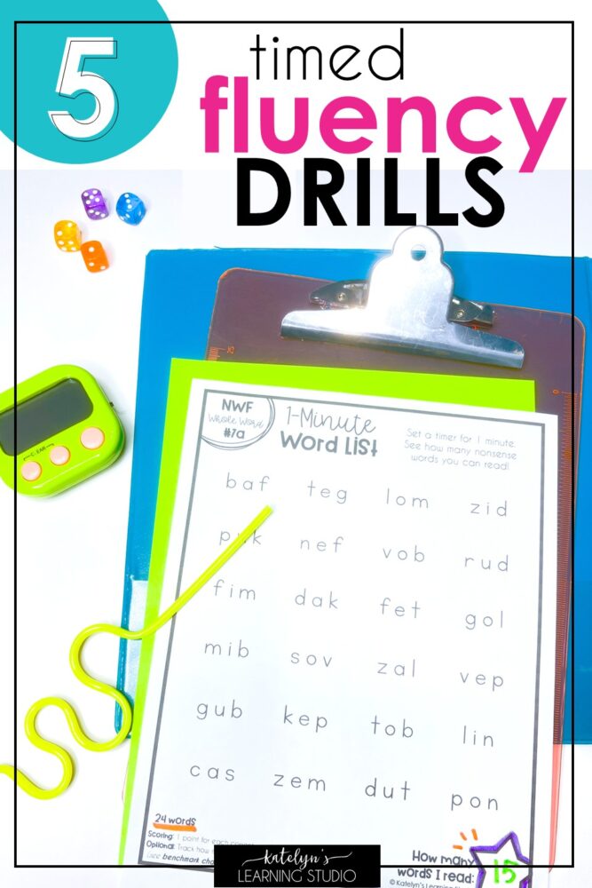 DIBELS timed nonsense word fluency practice with timer for assessment preparation