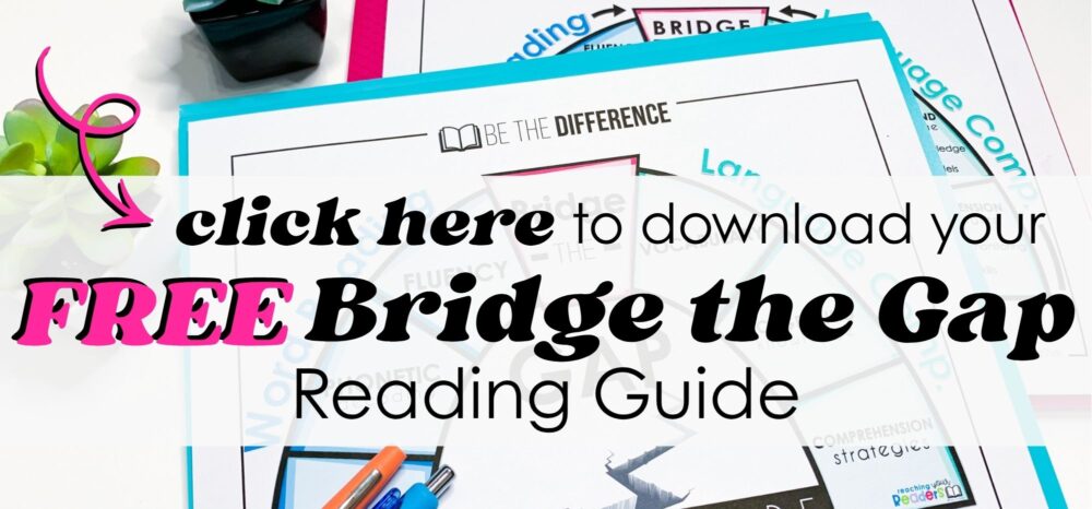Free Bridge the Gap reading guide for planning reading intervention with struggling readers