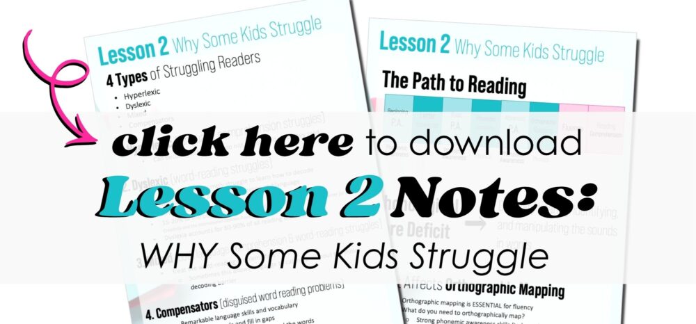 Downloadable lesson notes for Why Some Kids Struggle - types of struggling readers